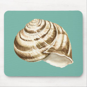 Mousepad Sepia Striped Shell on Teal
