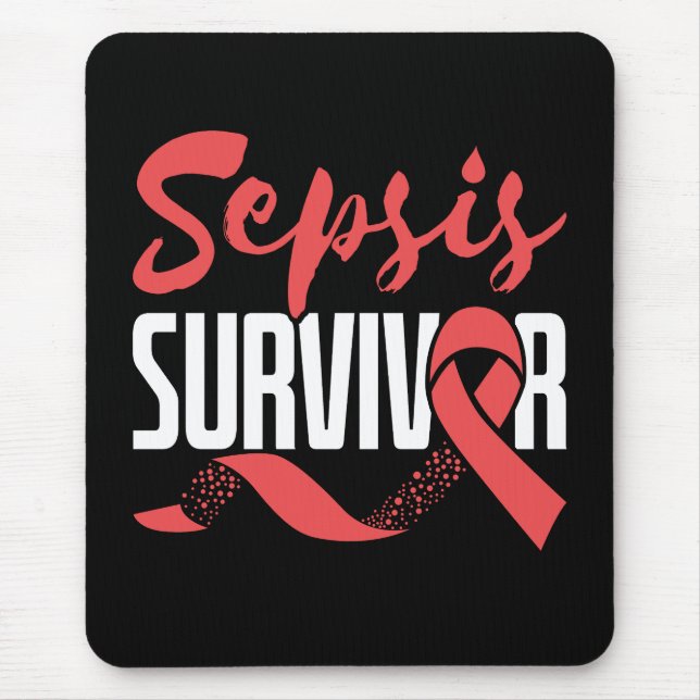 Mousepad Sepsis Sobrevivente Guerreiro Mês de Consciência (Frente)