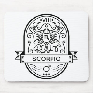 MOUSEPAD SEQUÊNCIA DE SÍMBOLO SCORPIO DO CRACHÁ ZODIAC