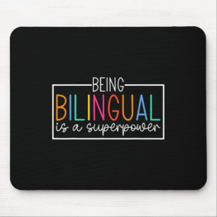 Mousepad Ser Bilíngue É Um Superpoder Volta às Aulas Engraç