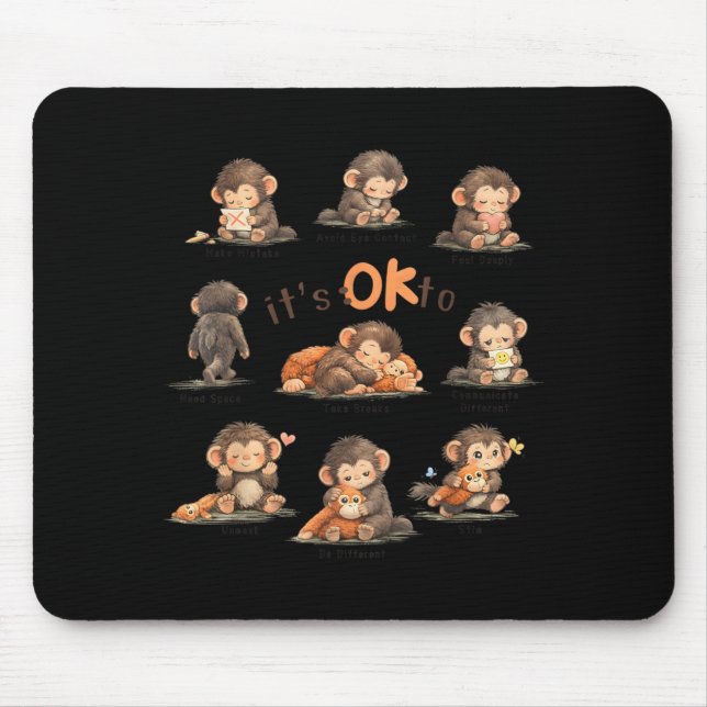 Mousepad Ser Diferente Conscientização do Autismo Bebê Maca (Frente)