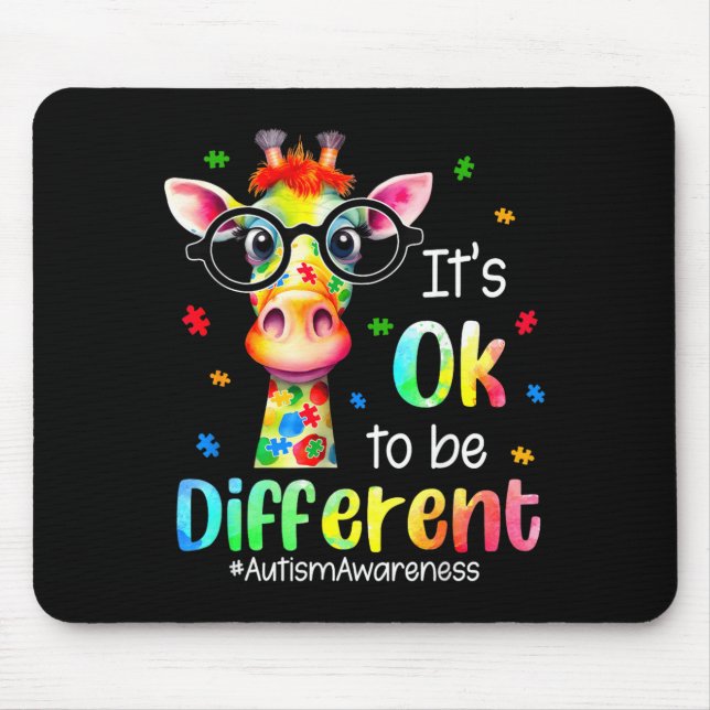 Mousepad Ser Diferente Girafa Fofa Conscientização Au (Frente)