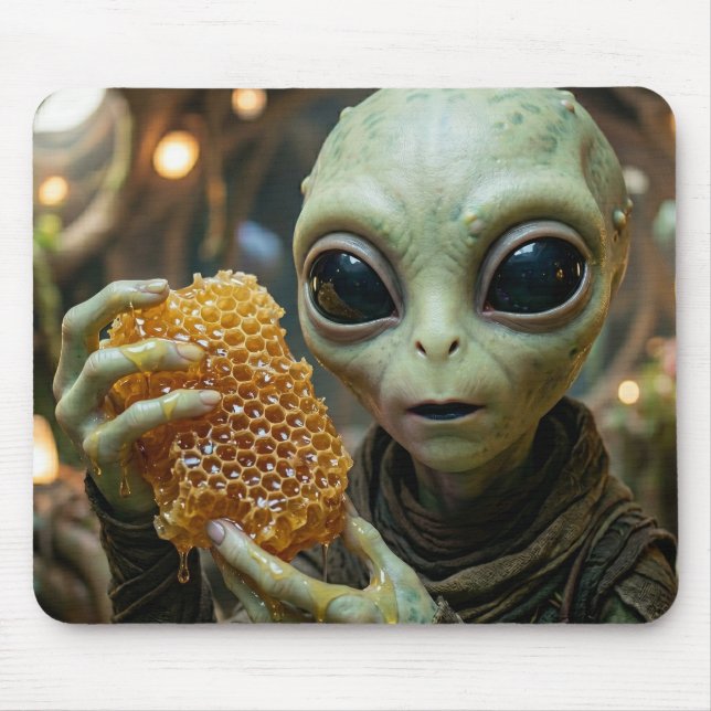 Mousepad Ser Extraterrestre Alien com Mel (Frente)