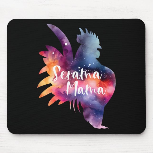 Mousepad Serama Americano Mamãe Galinha de Exposição Frango (Frente)