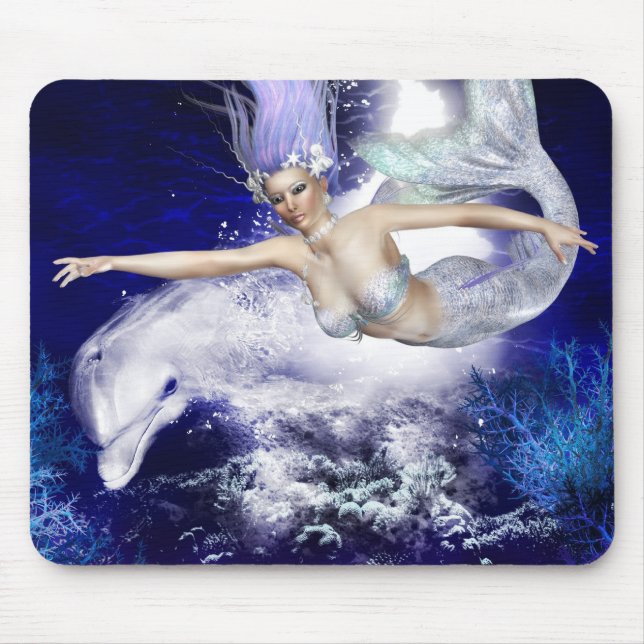 Mousepad Sereia com tapete do rato do golfinho (Frente)