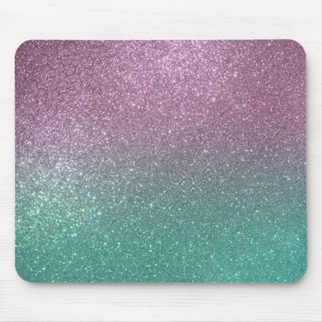 Mousepad Sereia Cor de Rosa Verde Esbranquiçada Brilhante (Frente)