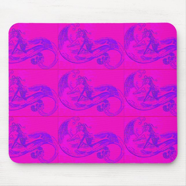 Mousepad sereia de onda rosa-mousepad (Frente)