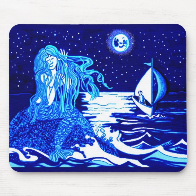 Mousepad Sereia e lua de vela (Frente)