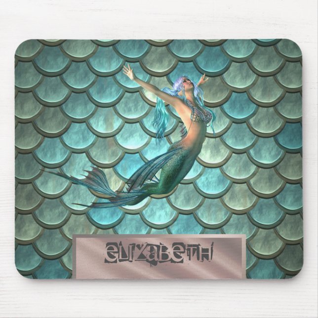 Mousepad Sereia Em Escalas De Cauda De Sereia (Frente)
