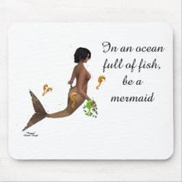 Mousepad Sereia Fofa Com Bocal De Cavalo