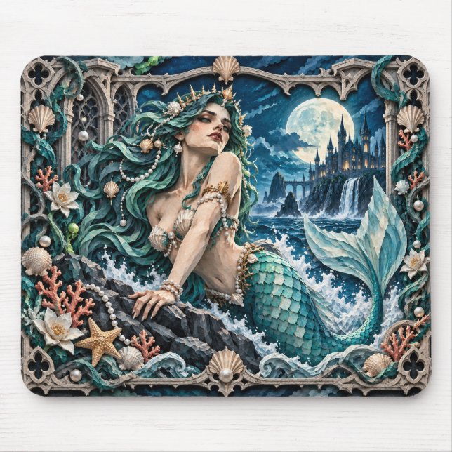 Mousepad Sereia, Monstro de Corte de Papel (Frente)