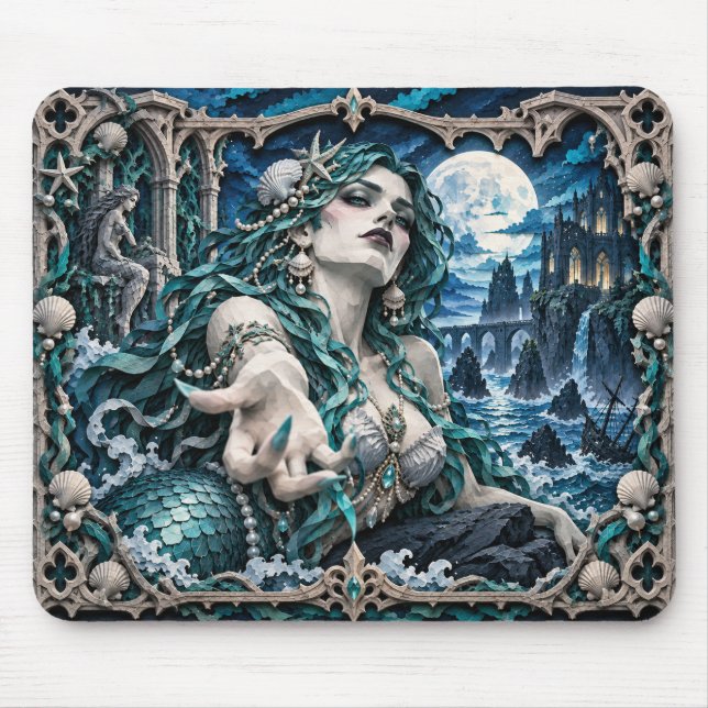 Mousepad Sereia, Monstro de Corte de Papel (Frente)