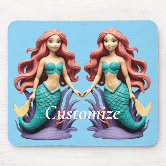 Mousepad Sereia Ruiva Fofa Thunder_Cove (Frente)