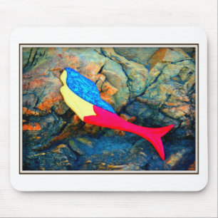 Mousepad sereia vermelha e azul