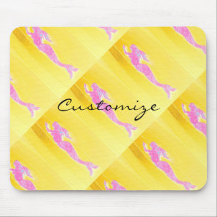Mousepad sereias cor-de-rosa subaquáticas que nadam