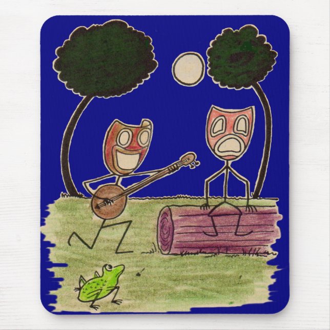 Mousepad Serenatas de comédia Tragédia da lua de cheio (Frente)