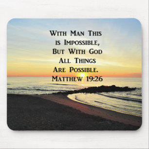 MOUSEPAD SERENE MATTHEW 19:26 SCRIPTURE SUNRISE