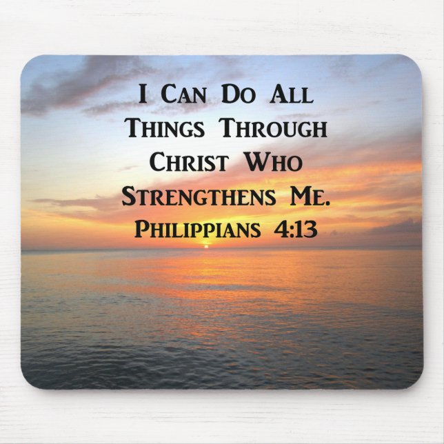 MOUSEPAD SERENE SUNRISE PHILIPIANS 4:13 SCRIPTURE FOTO (Frente)