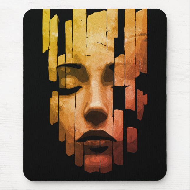 Mousepad Serenidade Fragmentada – Retrato Digital Surrealis (Frente)
