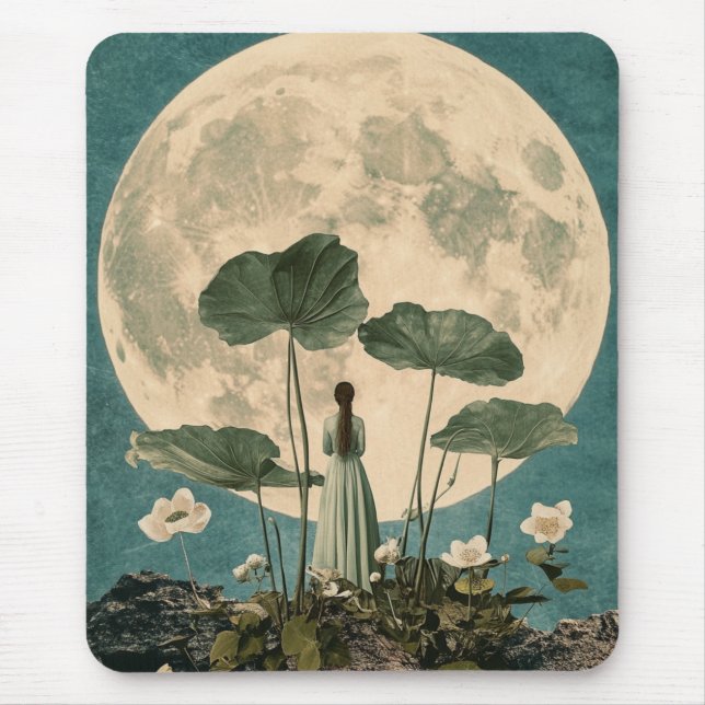 Mousepad Serenidade lunar - Cena de Lotus Vintage (Frente)