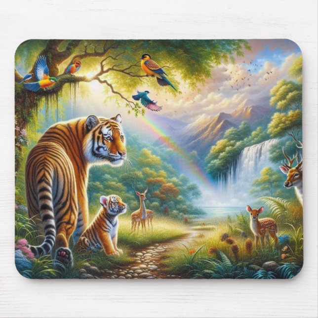 Mousepad Serenidade na Pintura Florestal Encantada (Frente)