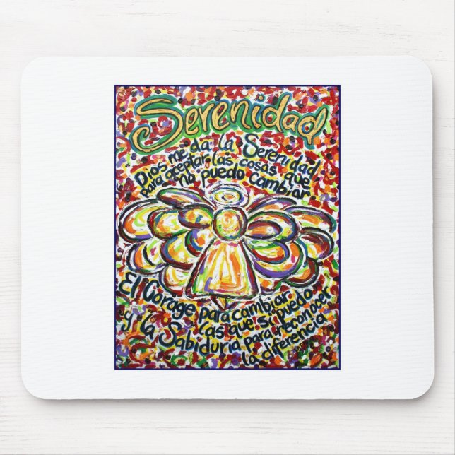 Mousepad Serenity Prayer Angel (Texto Espanhol) (Frente)
