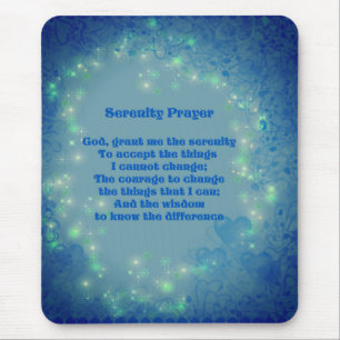 Mousepad Serenity Prayer Blue Hearts Inspiration
