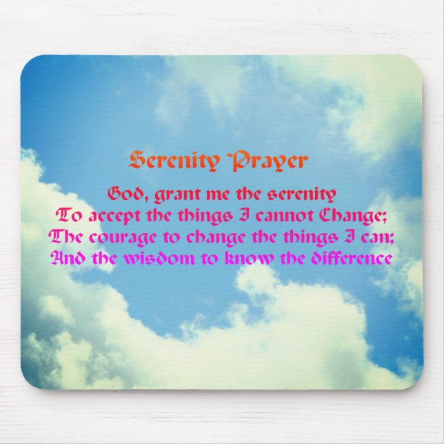 Mousepad Serenity Prayer Blue Sky Inspiração (Frente)