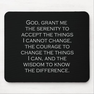 Mousepad Serenity Prayer Copperplate Gótico Fonte de Luz