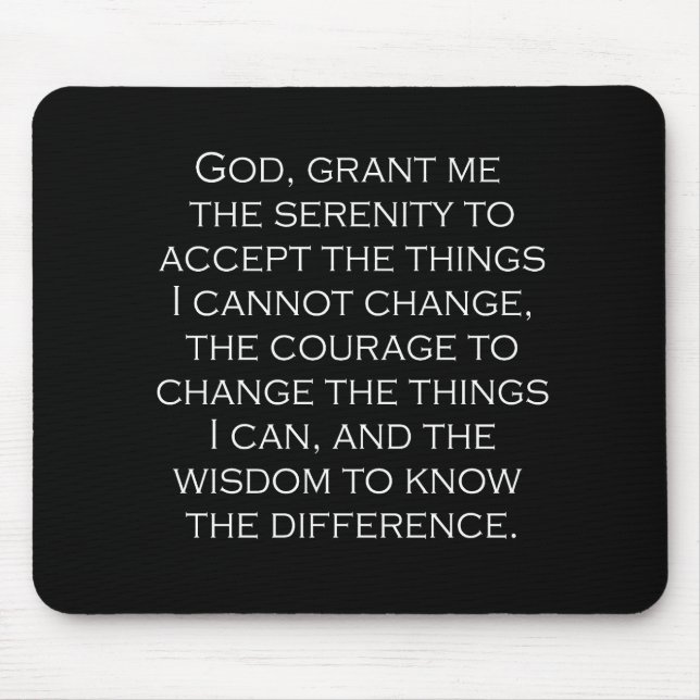Mousepad Serenity Prayer Copperplate Gótico Fonte de Luz (Frente)
