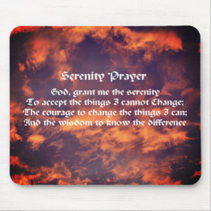 Mousepad Serenity Prayer Morning Sky Inspiration