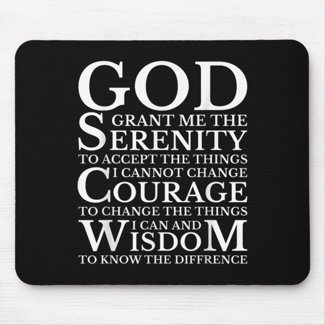 Mousepad Serenity Prayer Na Aa Sober Recovery  (Frente)