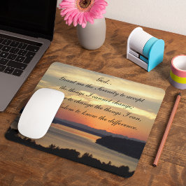 Mousepad Serenity Prayer Orange Seascape Sunset