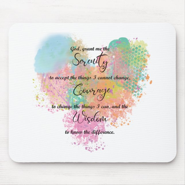 Mousepad Serenity Prayer Watercolor (Frente)