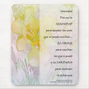 Mousepad Serenity PrayerYellow Iris em espanhol