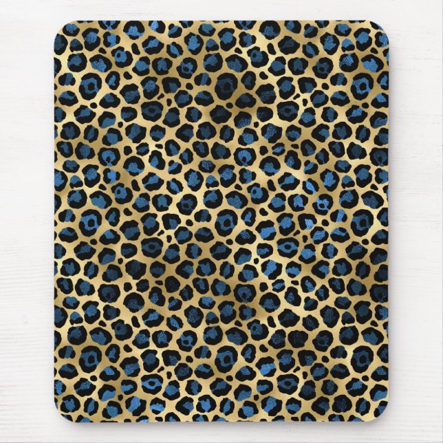 Mousepad Série Blue and Gold Leopard Design 4 (Frente)
