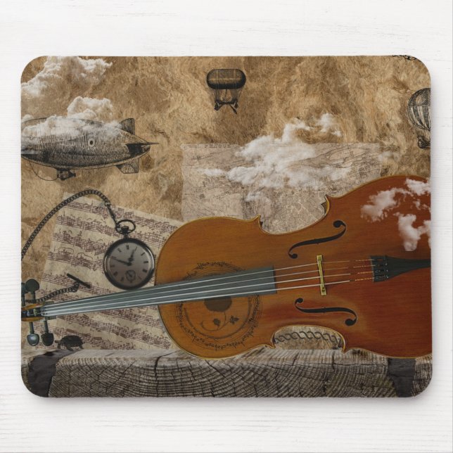 Mousepad Série de Steampunk do violoncelo (Frente)