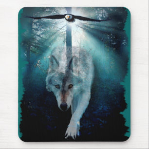 Mousepad Série dos animais selvagens do LOBO & do EAGLE