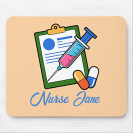 Mousepad Seringa Nurse Tickler Medicamento Nome Personaliza