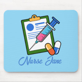 Mousepad Seringa Nurse Tickler Medicamento Nome Personaliza