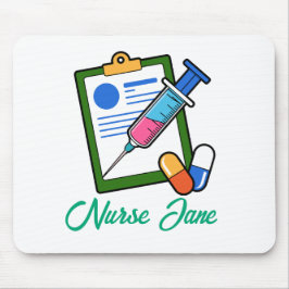 Mousepad Seringa Nurse Tickler Medicamento Nome Personaliza