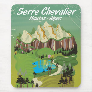 Mousepad Serre Chevalier, poster de viagens de esqui da Fra