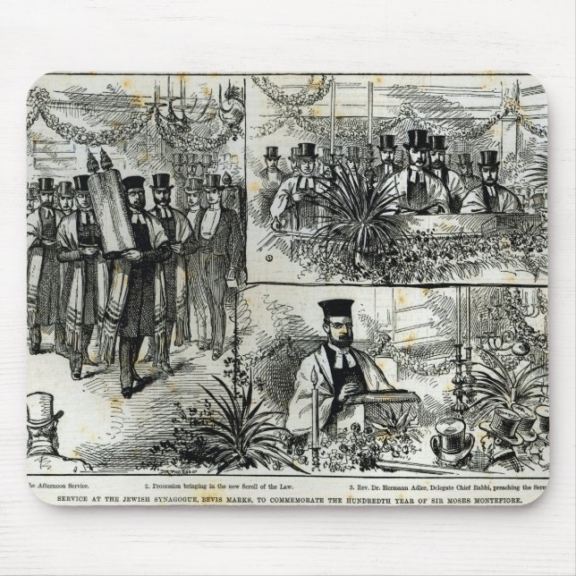 Mousepad Serviço na sinagoga judaica (Frente)