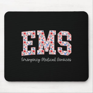 Mousepad Serviços Médicos de Emergência Floral Ems Emt Wild