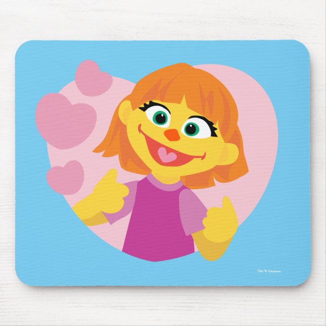 Mousepad Sesame Street | Julia Coração Rosa (Frente)