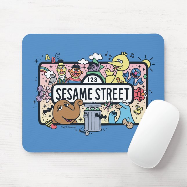 Mousepad Sésamo Sésamo | Sésamo Pals Doodle Sign (Com mouse)