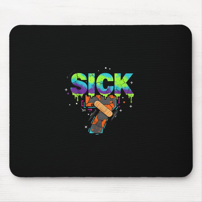 Mousepad Sete Doente Meme Grafite Gotejamento Diversão Jogo (Frente)