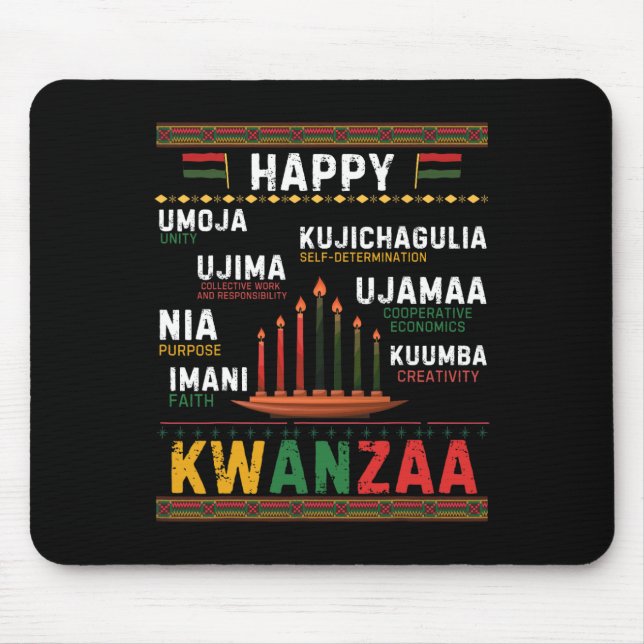 Mousepad Sete Princípios De Kwanzaa Happy Kwanzaa 6 (Frente)