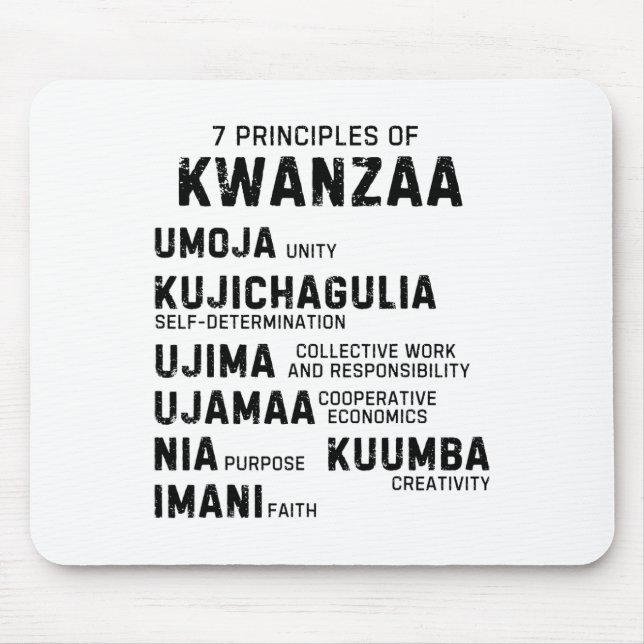 Mousepad Sete Princípios De Kwanzaa Happy Kwanzaa 9 (Frente)