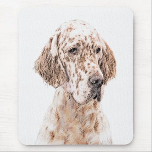 Mousepad Setter Inglês Laranja Belton - Pintura de Cão
